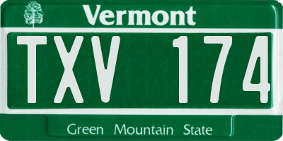 VT license plate TXV174