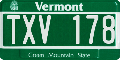 VT license plate TXV178