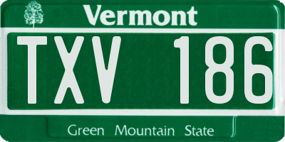 VT license plate TXV186