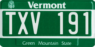 VT license plate TXV191
