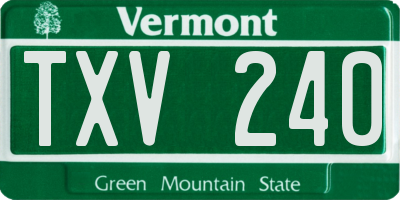 VT license plate TXV240