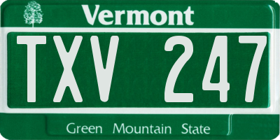 VT license plate TXV247