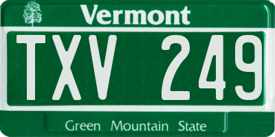 VT license plate TXV249