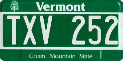 VT license plate TXV252