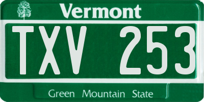 VT license plate TXV253