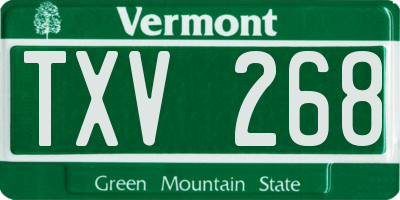 VT license plate TXV268