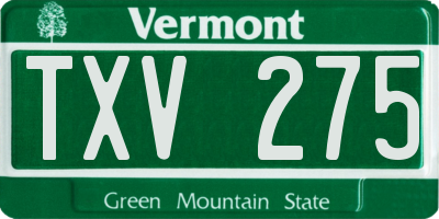 VT license plate TXV275