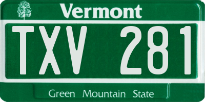 VT license plate TXV281