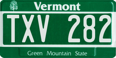 VT license plate TXV282