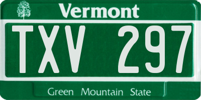 VT license plate TXV297
