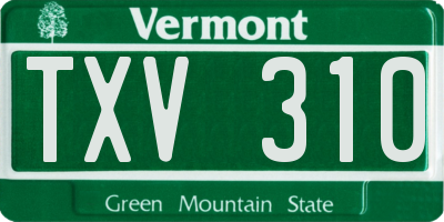 VT license plate TXV310