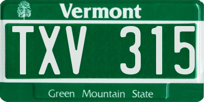 VT license plate TXV315