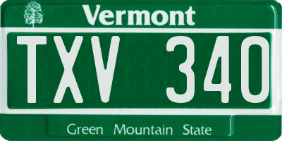 VT license plate TXV340