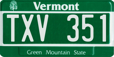 VT license plate TXV351