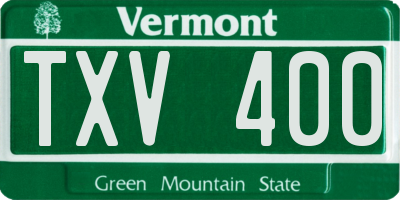 VT license plate TXV400