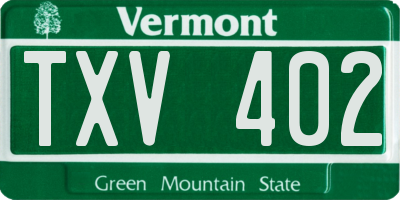 VT license plate TXV402