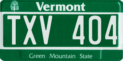 VT license plate TXV404