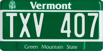 VT license plate TXV407