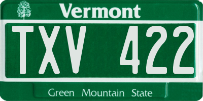 VT license plate TXV422