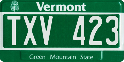 VT license plate TXV423