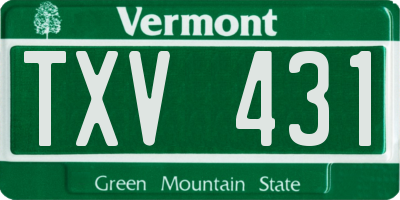 VT license plate TXV431