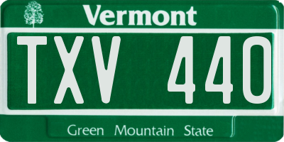 VT license plate TXV440