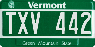 VT license plate TXV442