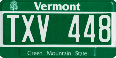 VT license plate TXV448
