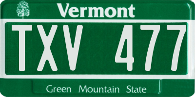 VT license plate TXV477