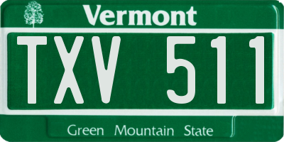 VT license plate TXV511