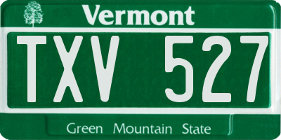VT license plate TXV527