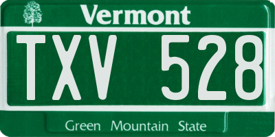 VT license plate TXV528