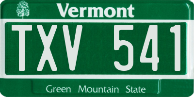 VT license plate TXV541