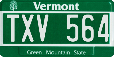 VT license plate TXV564