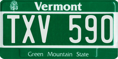 VT license plate TXV590