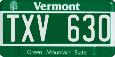 VT license plate TXV630