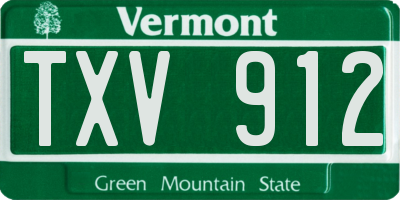 VT license plate TXV912