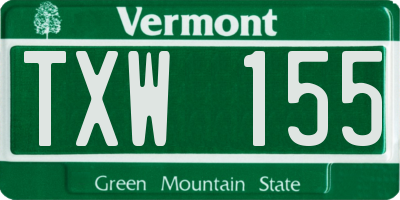 VT license plate TXW155