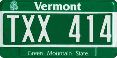 VT license plate TXX414