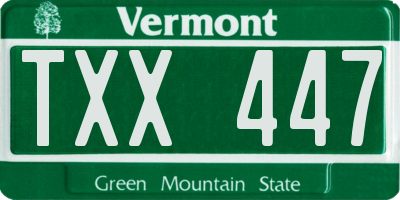 VT license plate TXX447