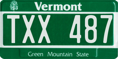 VT license plate TXX487