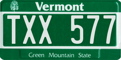 VT license plate TXX577