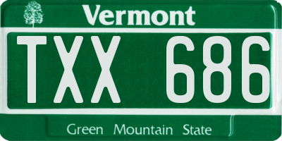 VT license plate TXX686
