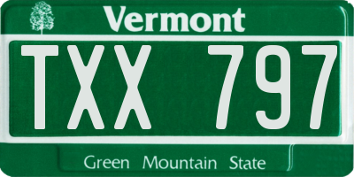 VT license plate TXX797