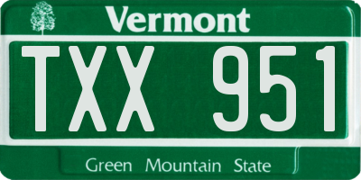 VT license plate TXX951