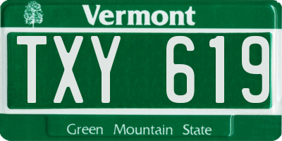 VT license plate TXY619