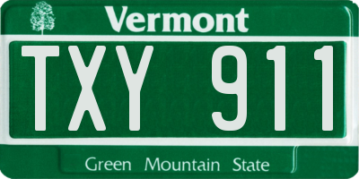 VT license plate TXY911