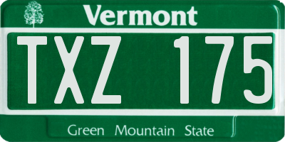VT license plate TXZ175