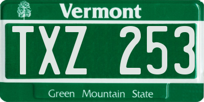 VT license plate TXZ253
