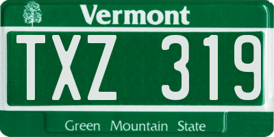 VT license plate TXZ319
